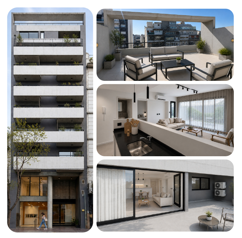 Render del edificio San Juan 3538 en Boedo